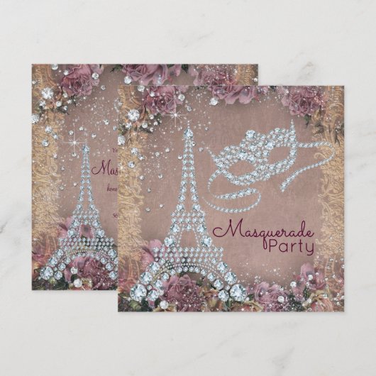  Parijse Masqueradepartij Kaart (Voorkant / Achterkant)