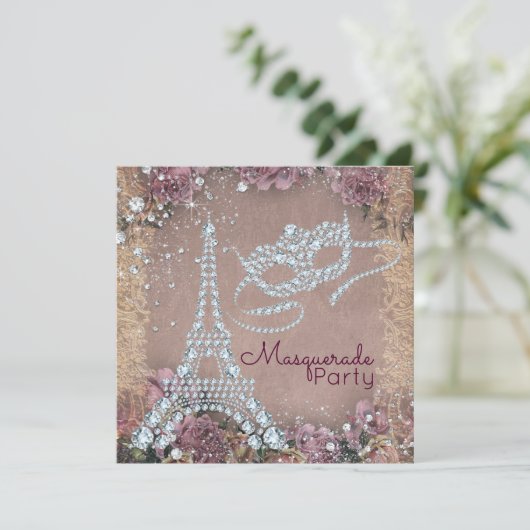  Parijse Masqueradepartij Kaart (Staand voorkant)