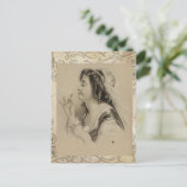  Parijse Meisje Paardenbloem Briefkaart (Staand voorkant)