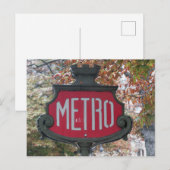 Parijse metro bij Franklin D. Roosevelt Briefkaart (Voorkant / Achterkant)