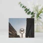Parijse metro tijdens zonsondergang briefkaart (Staand voorkant)