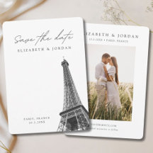 Parijse Minimalistische Trouwkaart 'Save the Date'