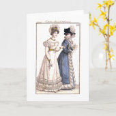 Parijse Mode Illustratie - Wenskaart Kaart (Gele Bloem)