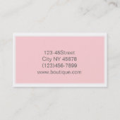  Parijse mode salon Girly Roze bloemstuk Visitekaartje (Achterkant)