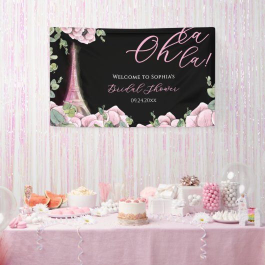 Parijse Oh La La Bruiloftsfeest Spandoek (Feest)
