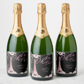 Parijse Oh La La Bruiloftsfeest Sparkling Wijnetiket (Flessen)