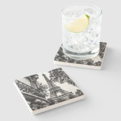 Parijse Onderzetters in zwart-wit (Zijkant)