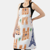 Parijse oriëntatiepunten Naadloze Illustratie Schort (Insitu)