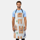 Parijse oriëntatiepunten Naadloze Illustratie Schort (Gedragen)