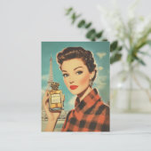 Parijse parfum en elegantie briefkaart (Staand voorkant)