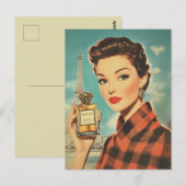 Parijse parfum en elegantie briefkaart (Voorkant / Achterkant)