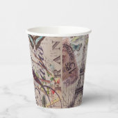 Parijse Party Franse Botanische Eiffeltoren Papieren Bekers (Links)