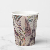 Parijse Party Franse Botanische Eiffeltoren Papieren Bekers (Rechts)