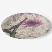 Parijse Party Franse Botanische Eiffeltoren Papieren Bordje (Gekanteld)