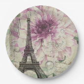 Parijse Party Franse Botanische Eiffeltoren Papieren Bordje (Voorkant)