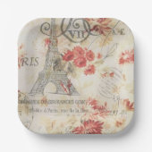  Parijse Party Franse Botanische Eiffeltoren Papieren Bordje (Voorkant)