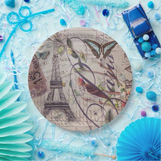  Parijse Party Franse Botanische Eiffeltoren Papieren Bordje (Feest)