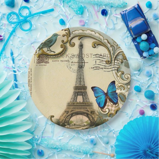  Parijse Party Franse Botanische Eiffeltoren Papieren Bordje (Feest)