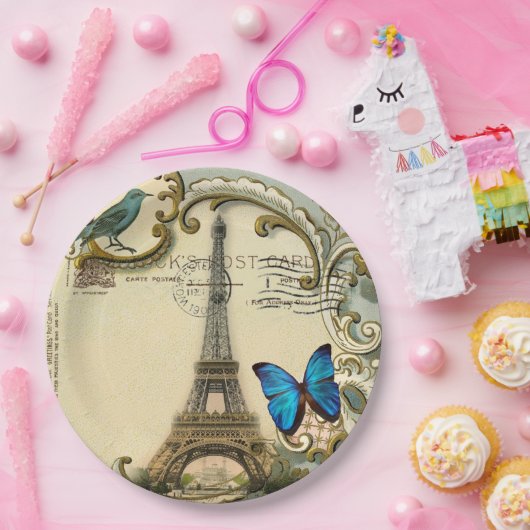  Parijse Party Franse Botanische Eiffeltoren Papieren Bordje (Feest)