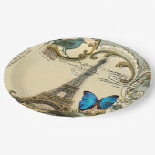  Parijse Party Franse Botanische Eiffeltoren Papieren Bordje (Gekanteld)