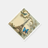 Parijse Party Franse Botanische Eiffeltoren Servet (Hoek)