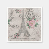  Parijse Party Franse Botanische Eiffeltoren Servet (Voorkant)