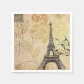 Parijse Party Franse Botanische Eiffeltoren Servet (Voorkant)