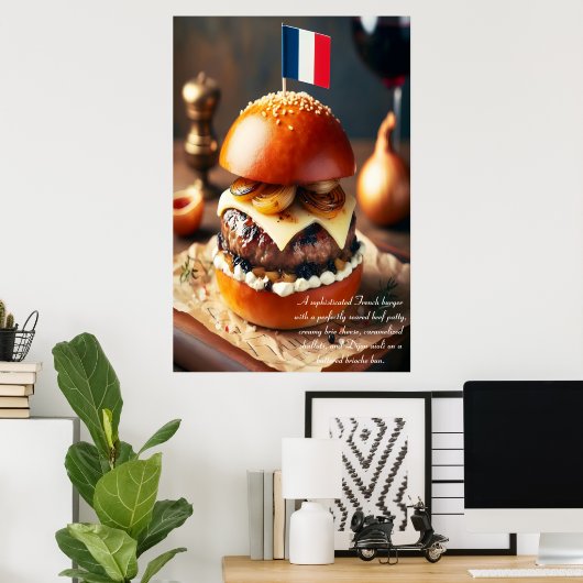 Parijse Patisserie Burger 24x36 Poster (Thuiskantoor)