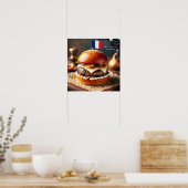 Parijse patisserie Burger Poster (Keuken)
