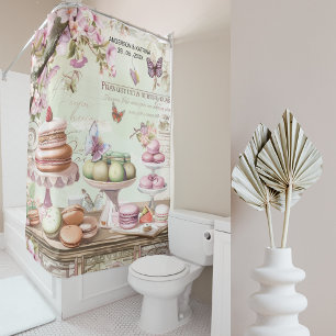  Parijse Patisserie Wonderland Custom Name Douchegordijn