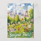 Parijse picknick onder de Eiffeltoren Briefkaart (Voorkant)