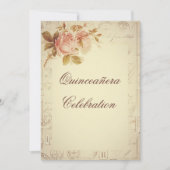 Parijse postmerken chique Rozen Quinceañera Kaart (Voorkant)