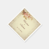 Parijse postzegels Chic Rozen Servet (Hoek)