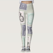 Parijse postzegels leggings (Voorkant)