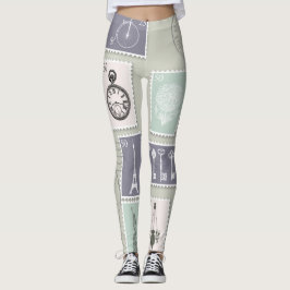 Parijse postzegels leggings