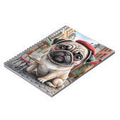 Parijse pug op terras café notitieboek (Linkerzijde)