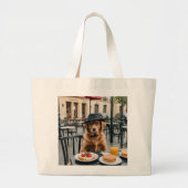 Parijse Pup – Café Chic Canvas tas (Voorkant)