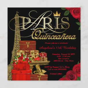 Parijse Quinceanera Kaart