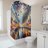 Parijse regenachtige dag elegantie douchegordijn (In situ)