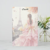 Parijse Romantiek Briefpapier (Staand voorkant)