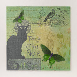 Parijse rondleiding van Chat Noir Collage Large Legpuzzel
