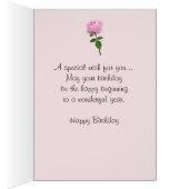 Parijse Roos Garden Eiffeltoren Verjaardag Kaart (Binnen (Rechts))