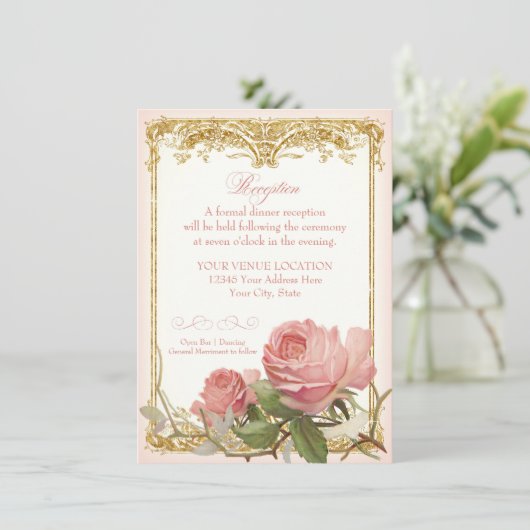 Parijse  Roos Manor House Kaart (Staand voorkant)