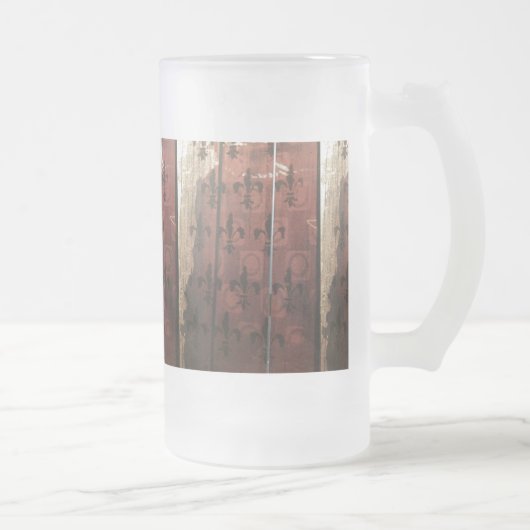 -parijse rotsachtige Fleur de lis Matglas Bierpul (Rechts)