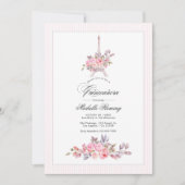 Parijse Roze Bloemen Quinceañera Foto Kaart (Voorkant)