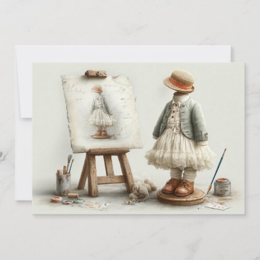 Parijse Ruffle Dress Writer's Studio 1e verjaardag Kaart (Voorkant)