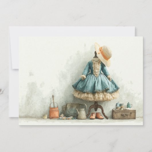 Parijse Ruffle Dress Writer's Studio 1e verjaardag Kaart (Voorkant)