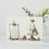 Parijse Ruffle Dress Writer's Studio 1e verjaardag Kaart (Staand voorkant)