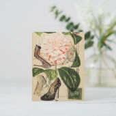 parijse schoenen floraal franse botanische kunst briefkaart (Staand voorkant)