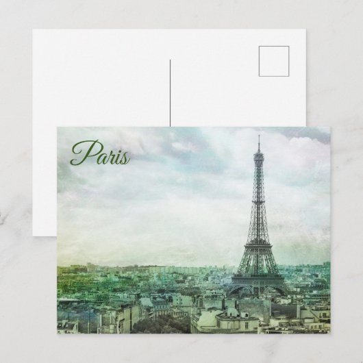 Parijse skyline briefkaart (Voorkant / Achterkant)